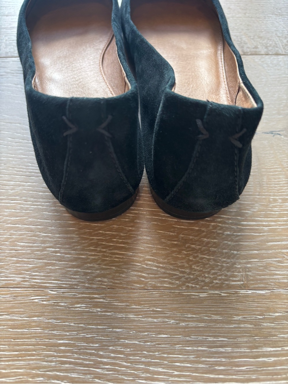 Frye Black Suede Pointed Toe Ballet Flats - Picture 3 of 6